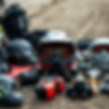 An array of essential motor cross gear and equipment laid out for training.