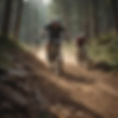 Group of riders enjoying a mountain biking event