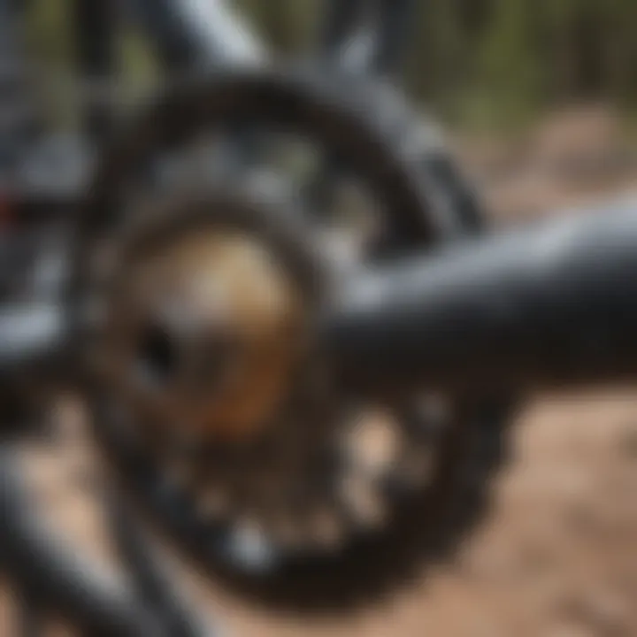 Close-up of mountain bike gears