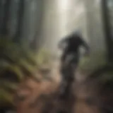 Mountain biker navigating a rugged trail