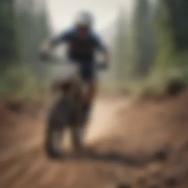 Mastering Riding Techniques Mountain biker practicing skills on a track