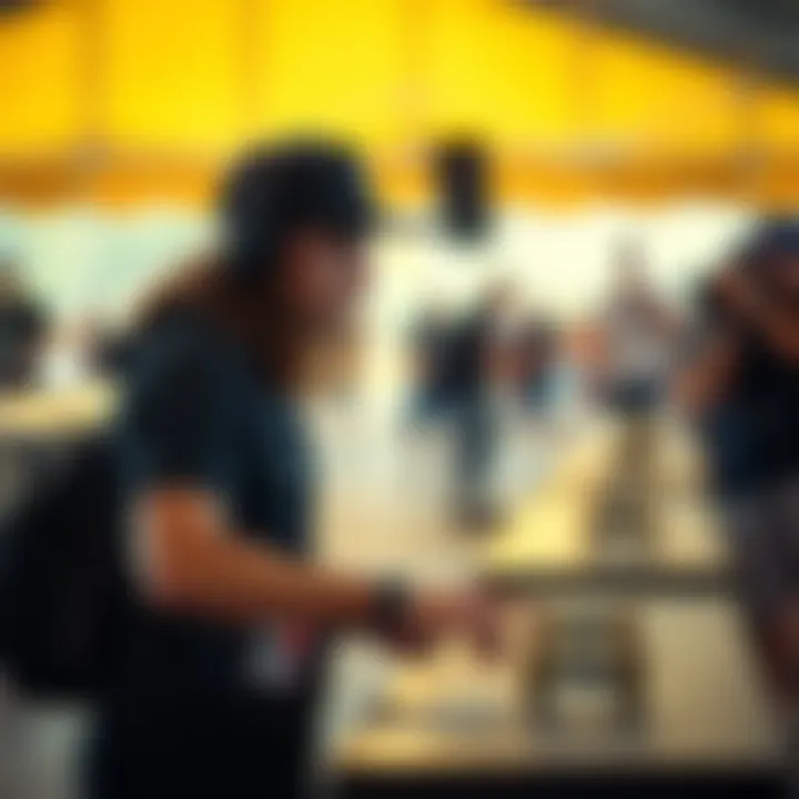 Event Management in Action An event manager coordinating a skateboard competition with enthusiasm and precision