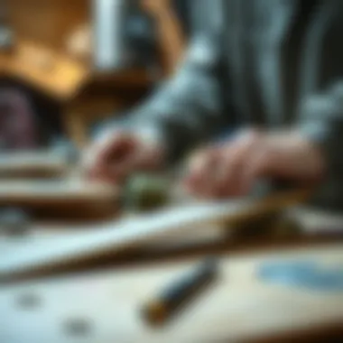 Crafting Quality Skateboards A close-up of skateboard materials and tools used in manufacturing