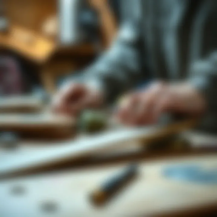 Crafting Quality Skateboards A close-up of skateboard materials and tools used in manufacturing