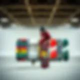 Diversity in Skateboard Designs A vibrant skateboarding scene showcasing various board designs