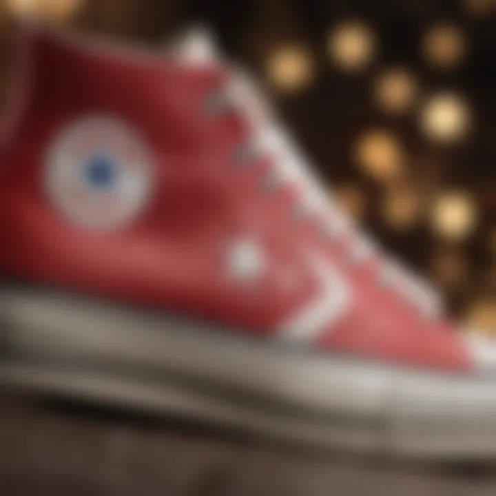 A close-up of authentic Converse logo on a sneaker.