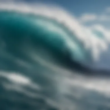 Nature's Power: The Formidable Jaws Surf Break Aerial view of Jaws surf break showcasing wave formations