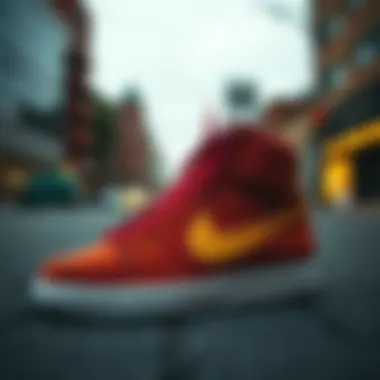 Nike Blaze Mid 77 Vintage in Urban Setting Nike Blaze Mid 77 Vintage in an urban setting highlighting lifestyle fashion