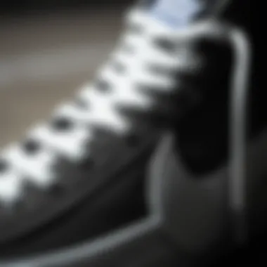 Materials and Craftsmanship of Nike Blazer SB High Close-up view of the materials used in the Nike Blazer SB High