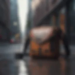 A stylish Nike cross body bag showcased against an urban backdrop