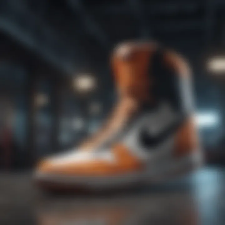 Dynamic view of Nike high rise shoes showcasing their advanced design