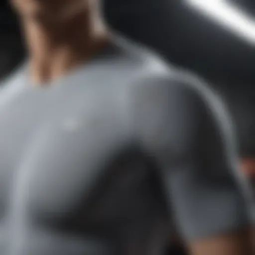 Close-up of Nike tight shirt fabric showcasing breathability