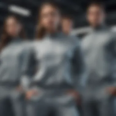 A stylish group of athletes wearing the Nike zip up sweat suit in a casual setting.