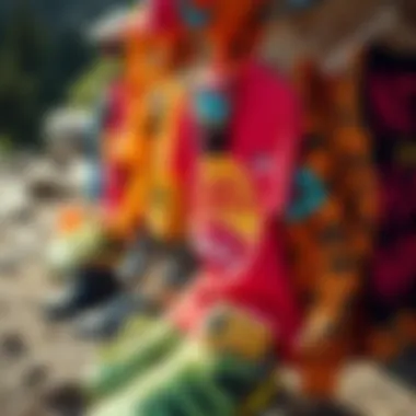 Vibrancy of Ninth Hall's Fashion Culture Vibrant Ninth Hall clothing collection displayed outdoors