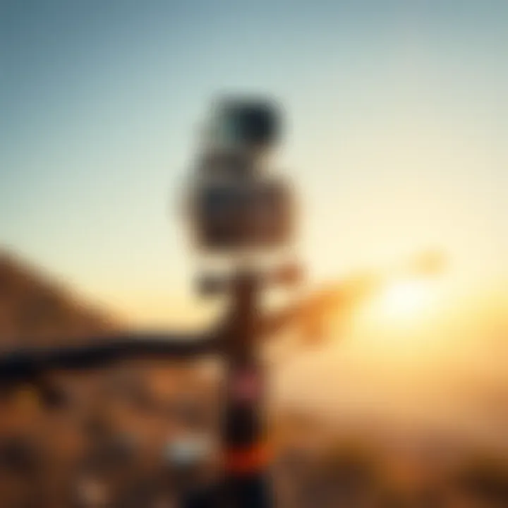 GoPro attached to a helmet for biking adventures