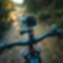 GoPro mounted on a mountain bike handlebar