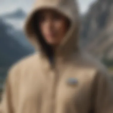 Close-up of the sustainable materials used in the Patagonia Trail Harbor Hoody.