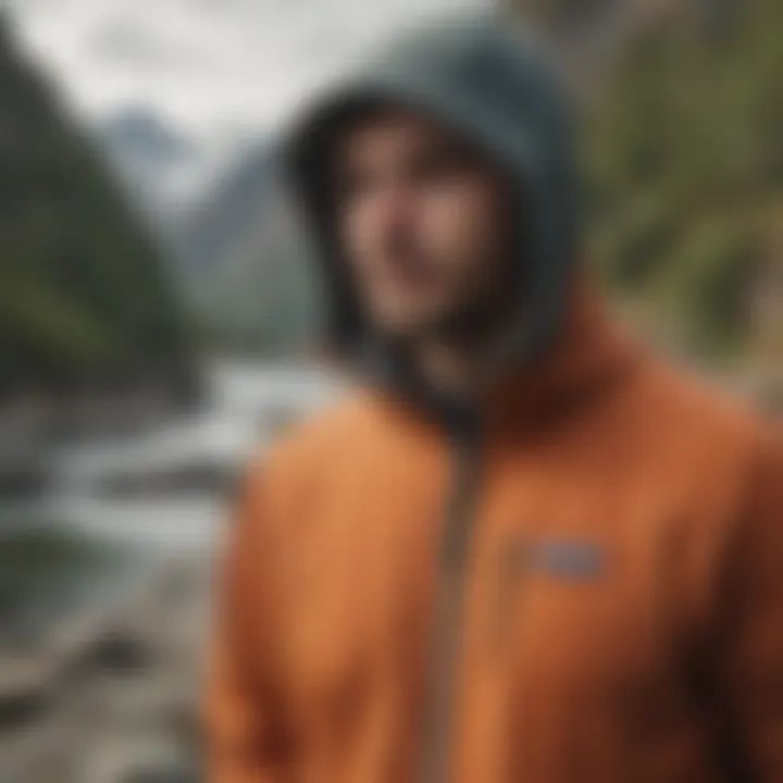 Outdoor enthusiast wearing the Patagonia Trail Harbor Hoody in diverse weather conditions.