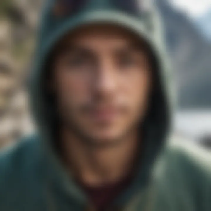 Group of extreme sports participants discussing the Patagonia Trail Harbor Hoody.