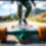 Custom longboard showcasing unique graphics and colors