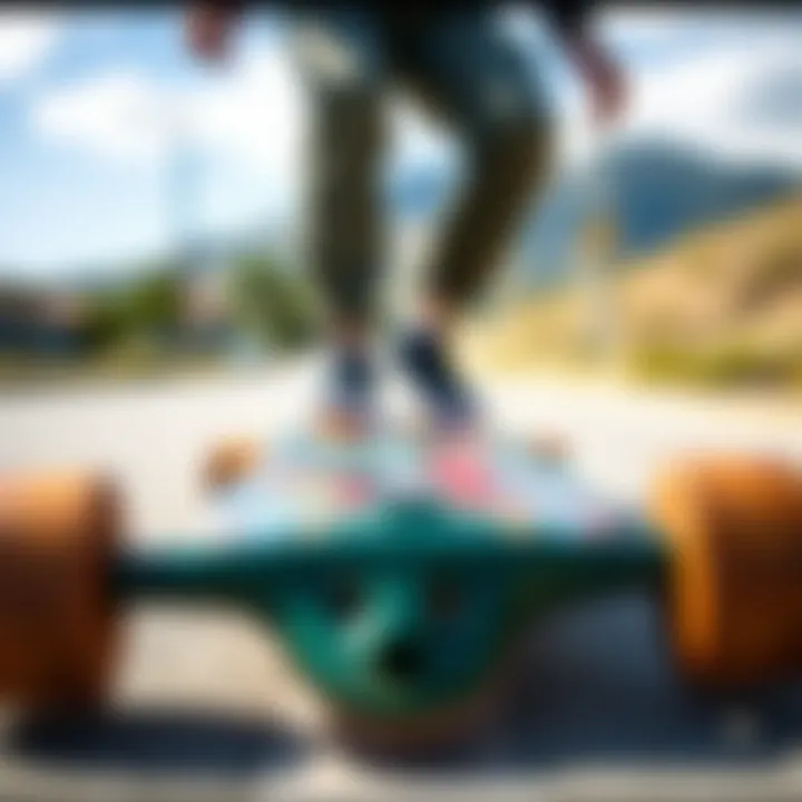 Custom longboard showcasing unique graphics and colors