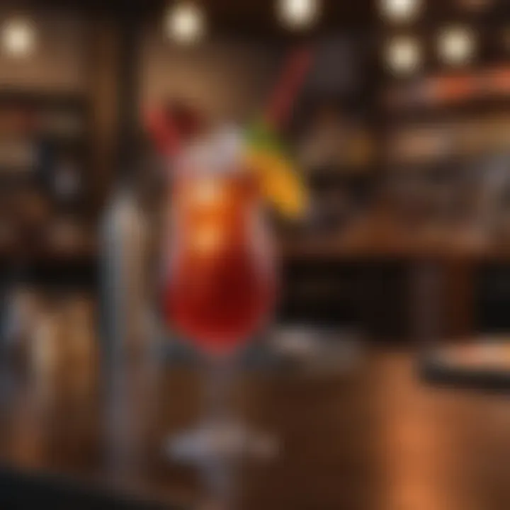 Artful presentation of a signature cocktail at Red Hot Chili Pepper