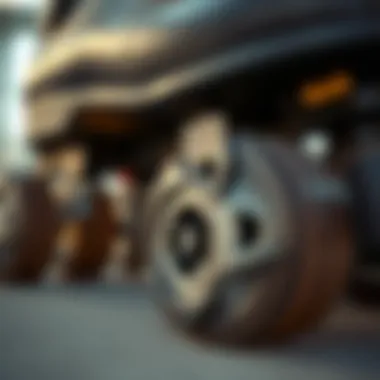 Close-up of roller skate wheels showcasing quality and technology.