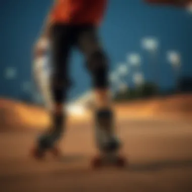 An energetic roller skating scene demonstrating the thrill of the sport.