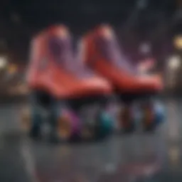 Stylish roller skating shoes showcasing vibrant colors and designs.