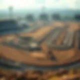 Stunning view of the Supercross track layout showcasing technical features