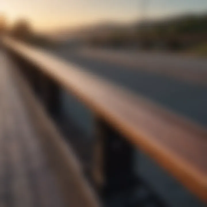 Close-up view of Santa Cruz deck rails showcasing their design and finish