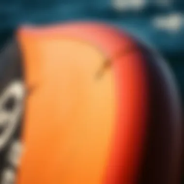 Close-up of the materials used in the Sector 9 Fat Wave board