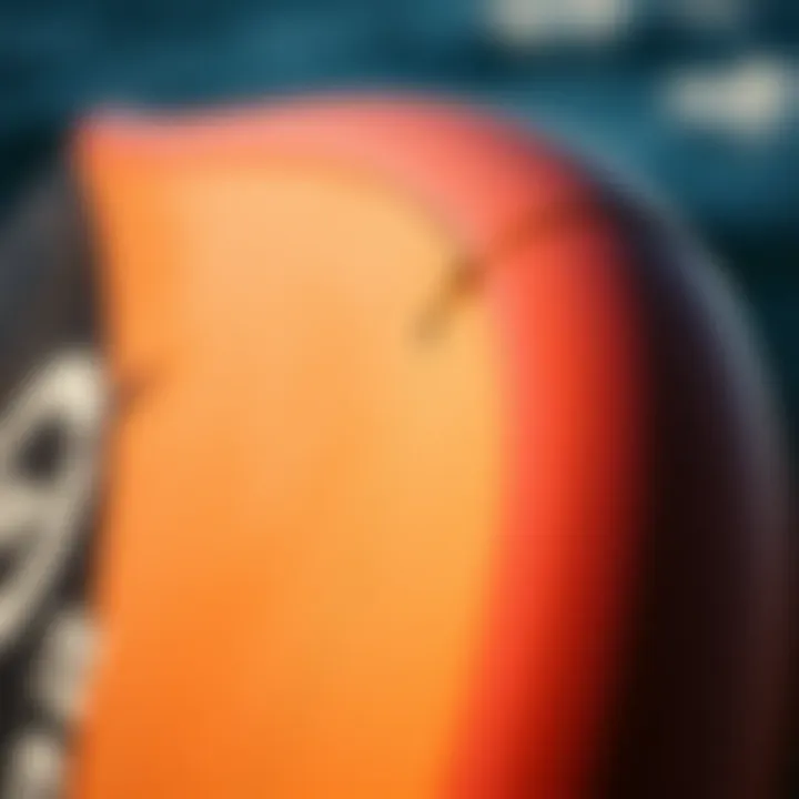 Close-up of the materials used in the Sector 9 Fat Wave board