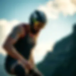 Dynamic athlete showcasing a tank top during extreme sports activity