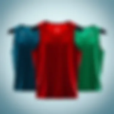 Stylish tank tops arranged for visual comparison
