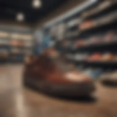 Casual footwear options laid out in a vibrant store atmosphere