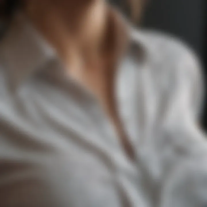 Close-up of fabric texture on a stylish blouse