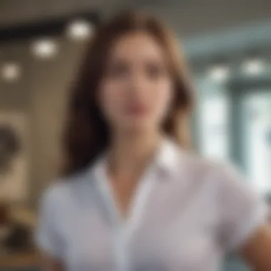 Diverse Styles of Short Sleeve Button Down Blouses Various styles of short sleeve button down blouses on display