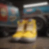 Artistic display of Simpson Vans shoes highlighting unique design elements