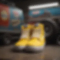 Artistic display of Simpson Vans shoes highlighting unique design elements