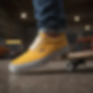 Simpson Vans Shoes in the Skateboarding Community Skateboarder showcasing Simpson Vans shoes in action