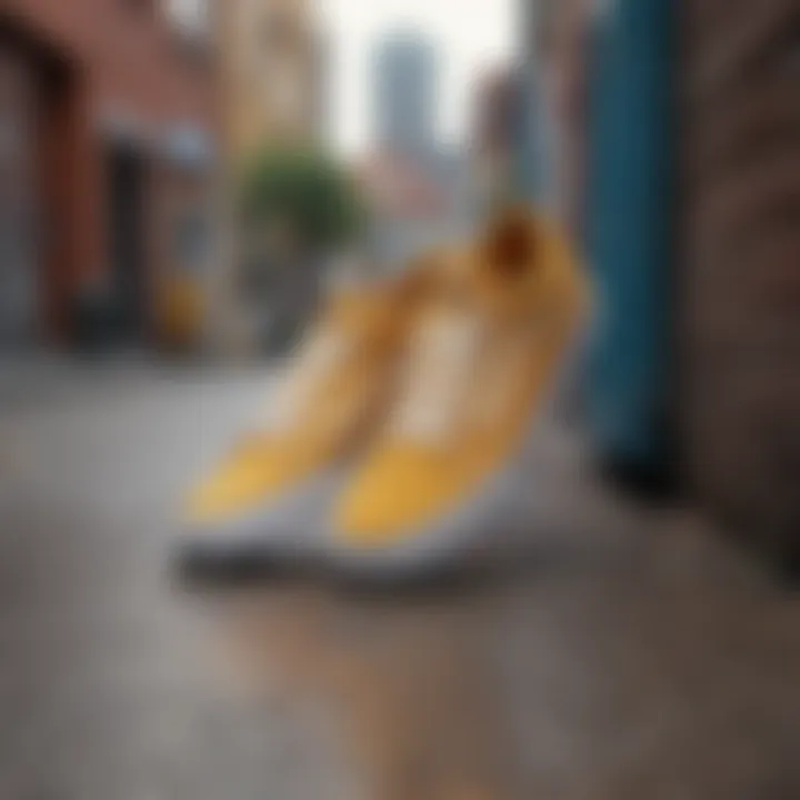 Fashionable streetwear featuring Simpson Vans shoes in urban setting