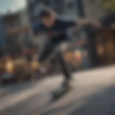 Mastering the Art of Skateboarding A skateboarder captured mid-air performing a dynamic trick.