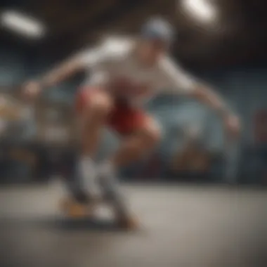 A skateboarder performing a trick while wearing checkerboard slip-ons, highlighting their functionality in extreme sports.