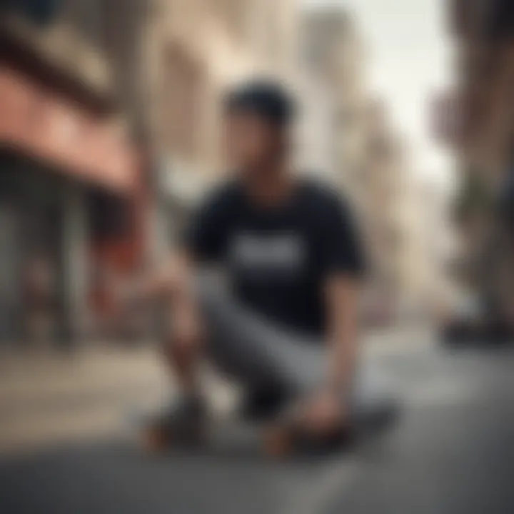 Group of skateboarders wearing Nike SB Tees in an urban setting