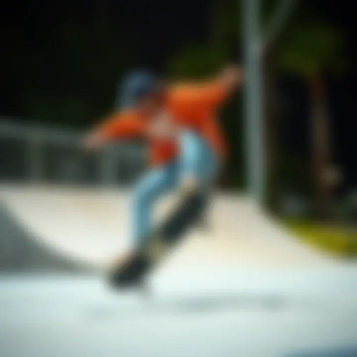 Skateboarder performing tricks in DC Shoes