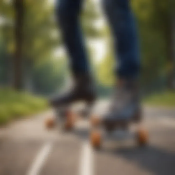 Skater enjoying a smooth ride on Impala skates in a park setting.