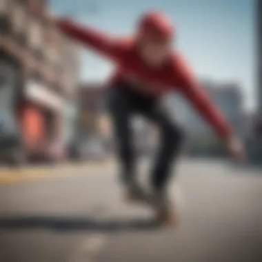 Impact of Quality Bearings on Skateboarding Performance Skater performing tricks, emphasizing the impact of quality bearings on performance
