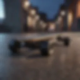 Compact cruiser skateboard showcasing its unique design