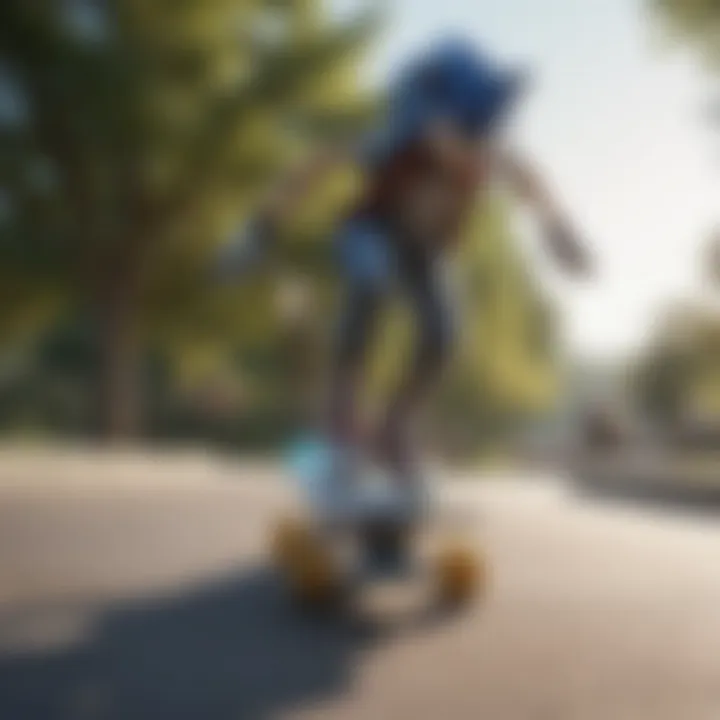 Group of enthusiasts enjoying sonic skateboarding at a park